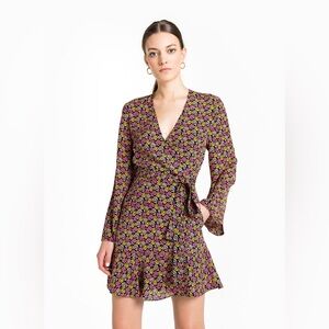 NWOT A.L.C Whitney floral bell sleeve wrap dress size 2